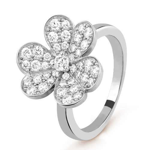 Pnstime Frivole Flower Ring Elegant Women