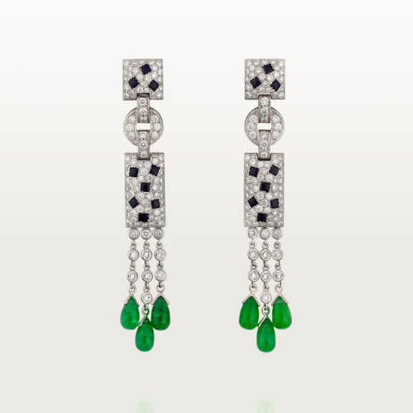 Pnstime Panthère De Long Diamond Earrings For Women
