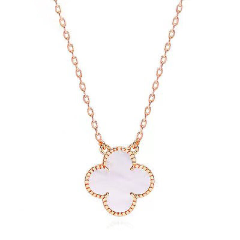 Pnstime Vintage Alhambra Pink Necklace