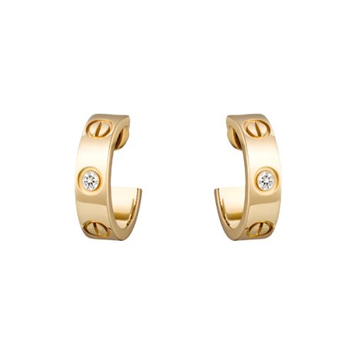 Pnstime Love Two Diamonds Earrings Elegant Men Women