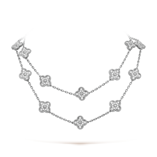 Pnstime Vintage Alhambra 20 Motifs Long Necklace