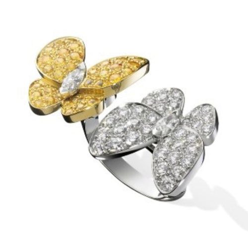 Pnstime Two Butterfly Between the Finger Ring Gift Jewelry