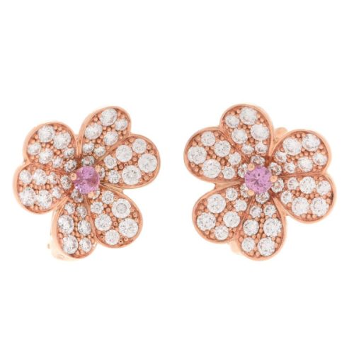Pnstime Frivole Pink Sapphire Earrings Luxury Women