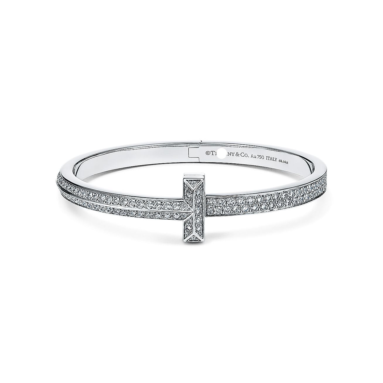 Pnstime T1 Wide Diamond Hinged Bangle Bracelet - Image 2