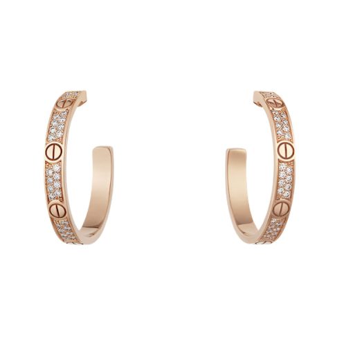 Pnstime Love Pave Diamonds Earrings Sparkling