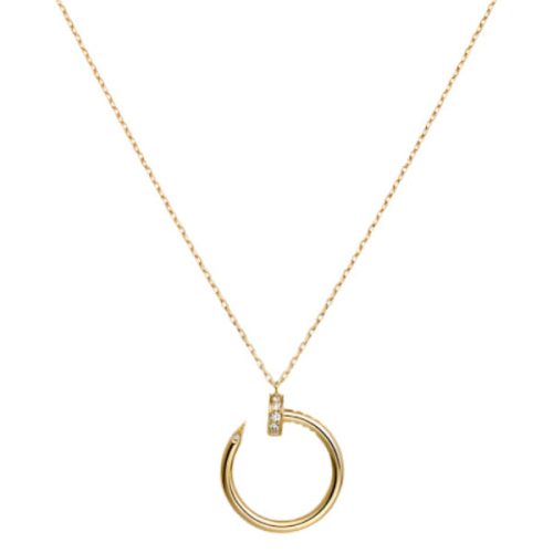 Pnstime Juste Un Clou Plain Round Diamonds Necklace Elegant Women