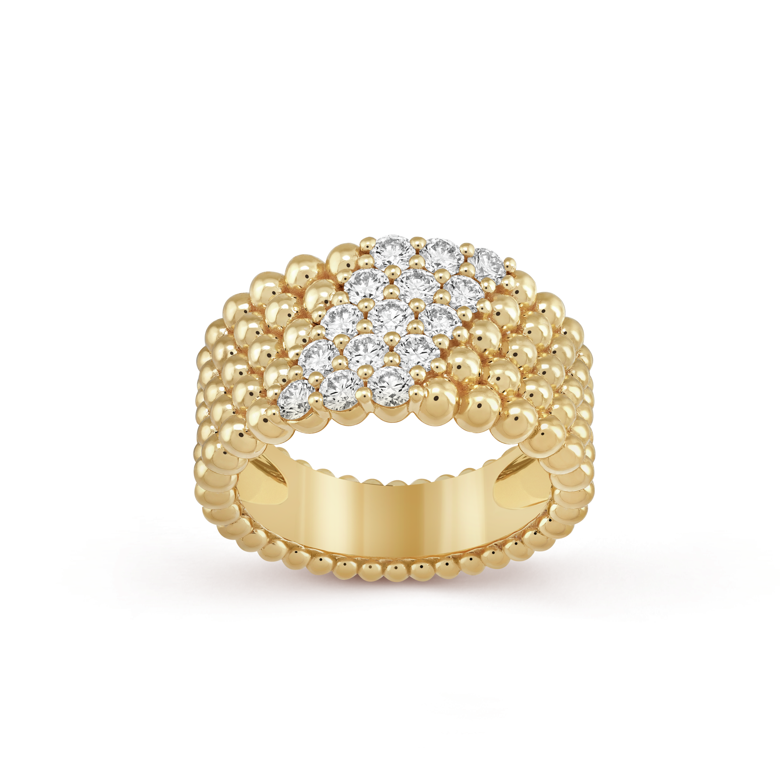 Pnstime Perlée Diamonds Five Rows Ring - Image 11