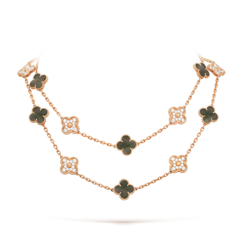 Pnstime Vintage Alhambra 20 Motifs Long Necklace