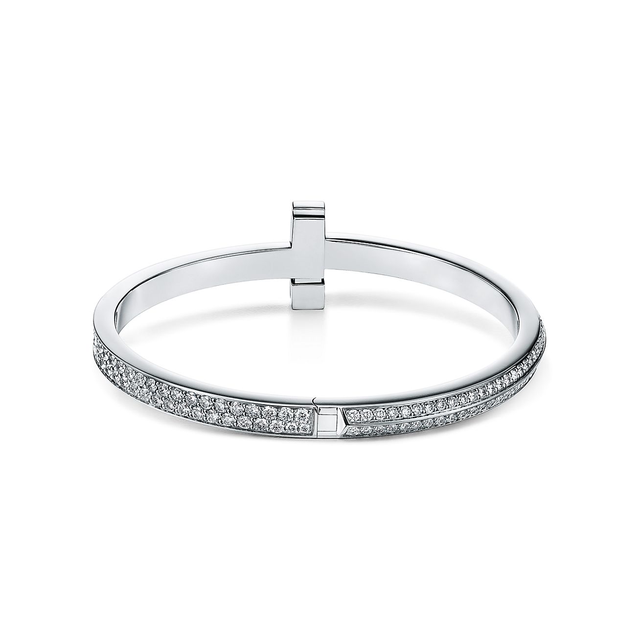 Pnstime T1 Wide Diamond Hinged Bangle Bracelet - Image 9