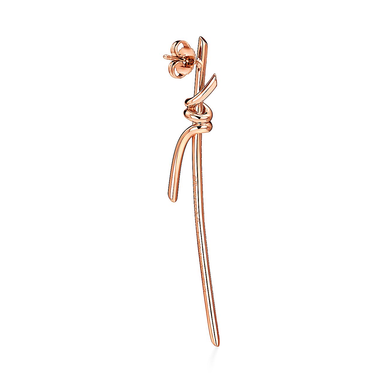 Pnstime T Knot Drop Diamonds Earrings - Image 8