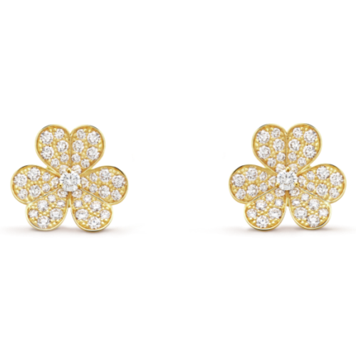 Pnstime Yellow Gold Frivole Small Earrings Gift Jewelry