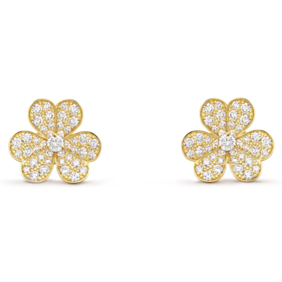 Pnstime Yellow Gold Frivole Small Earrings Gift Jewelry