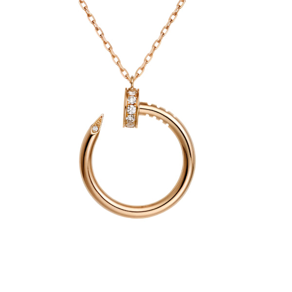 Pnstime Juste Un Clou Plain Round Diamonds Necklace Elegant Women - Image 7