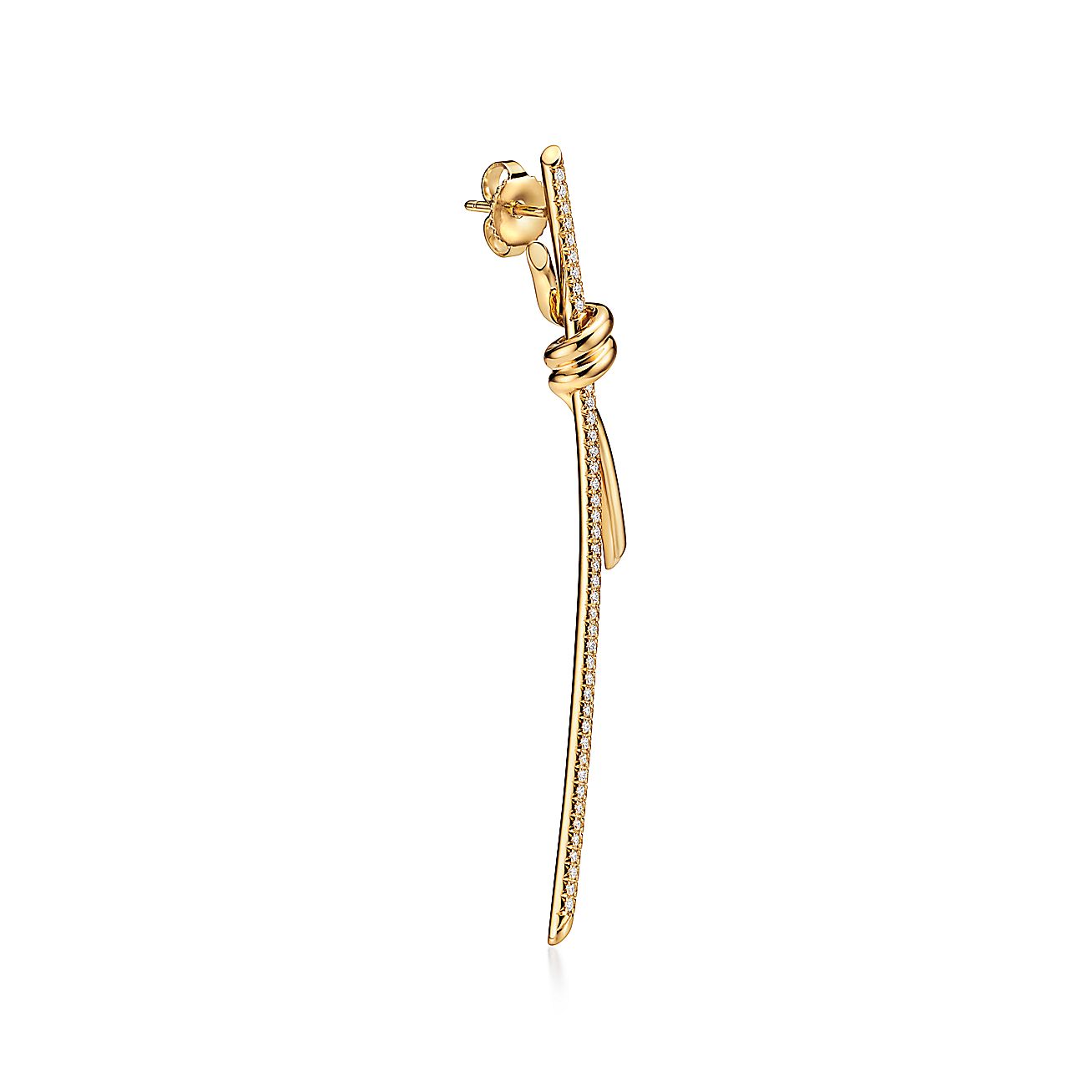 Pnstime T Knot Drop Diamonds Earrings - Image 5