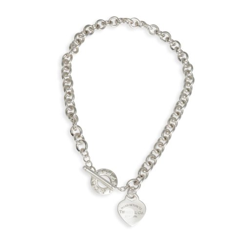Pnstime T Heart Tag Necklace