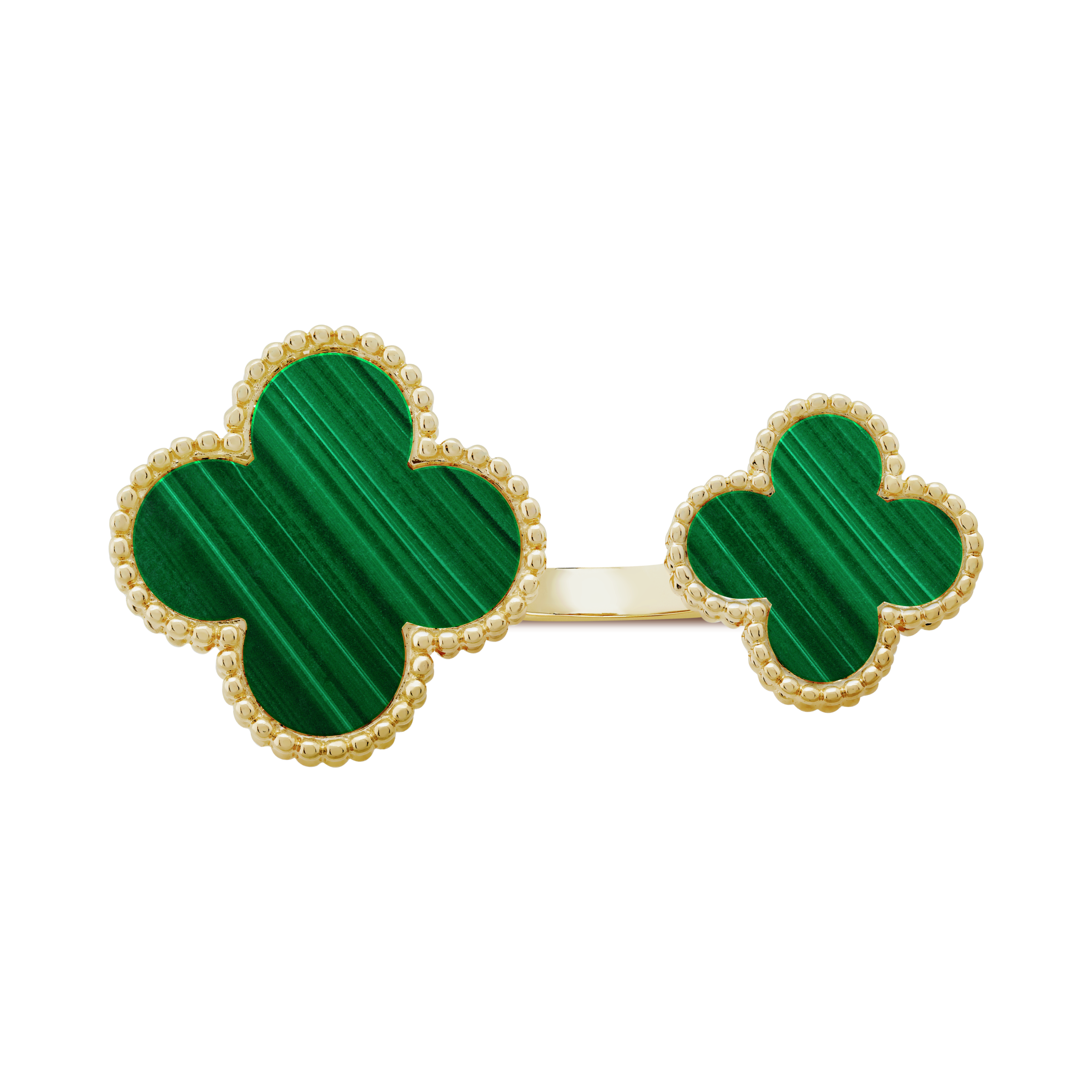 Pnstime Magic Alhambra Malachite Clover Ring Luxury - Image 3