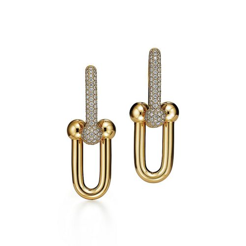 Pnstime T HardWear Large Link Diamonds Earrings