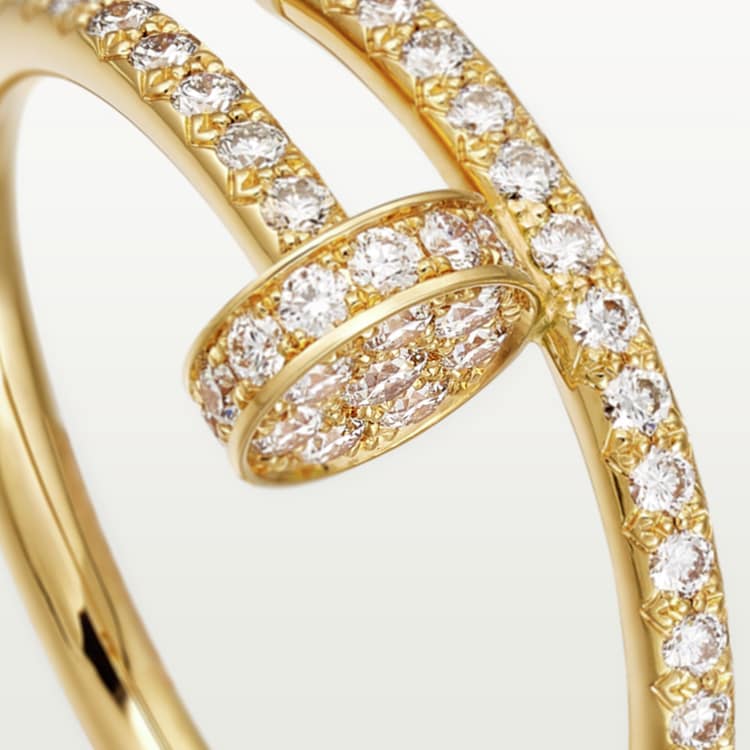 Pnstime Juste Un Clou Full Diamond Ring Luxury Women - Image 5