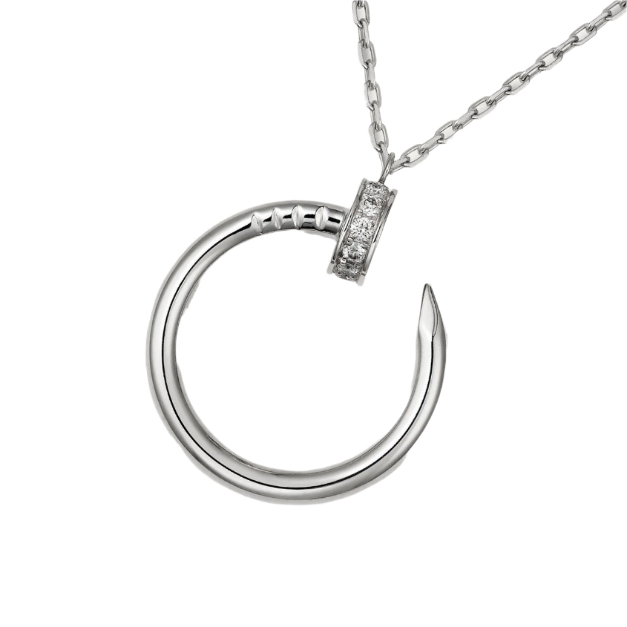Pnstime Juste Un Clou Plain Round Diamonds Necklace Elegant Women - Image 9