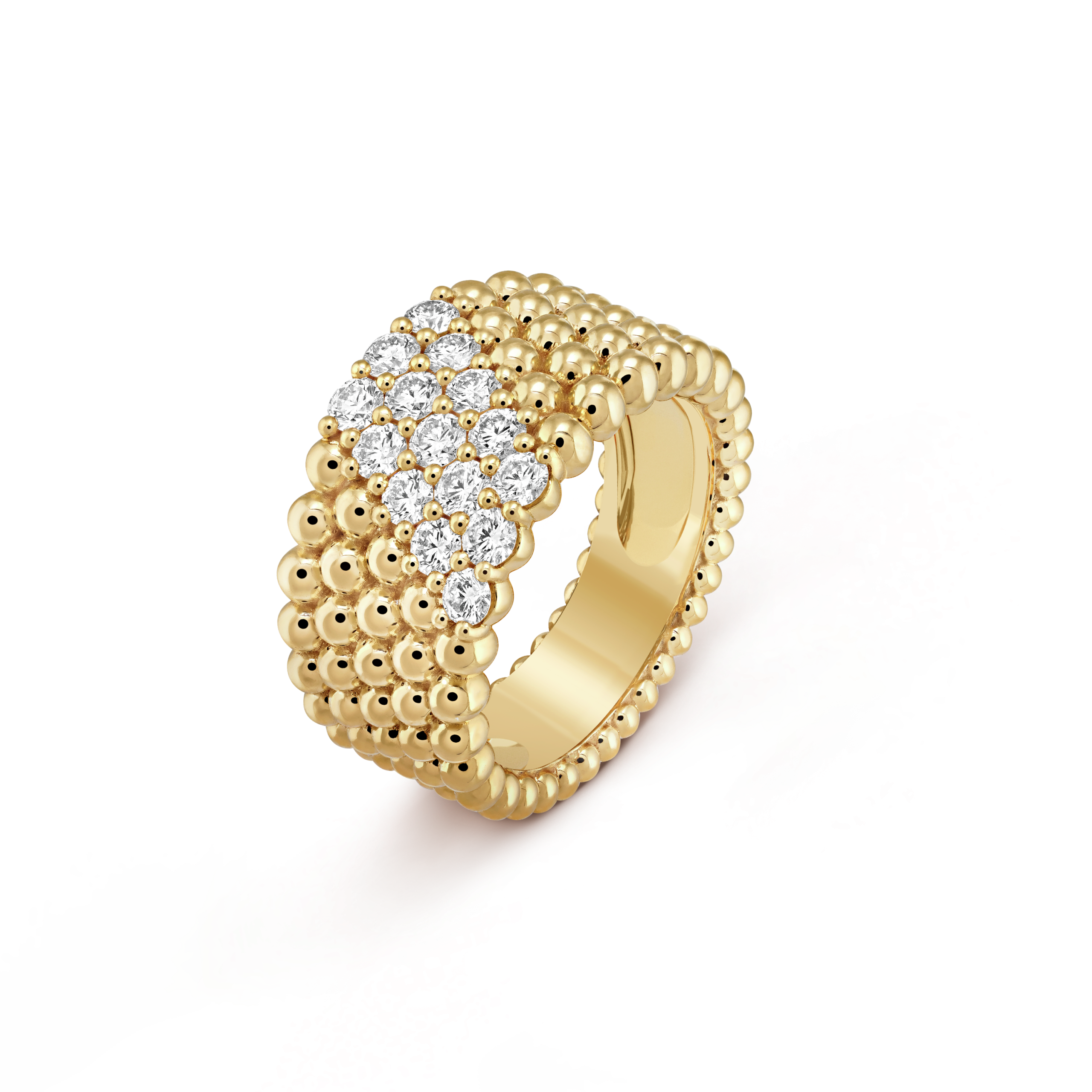 Pnstime Perlée Diamonds Five Rows Ring - Image 3