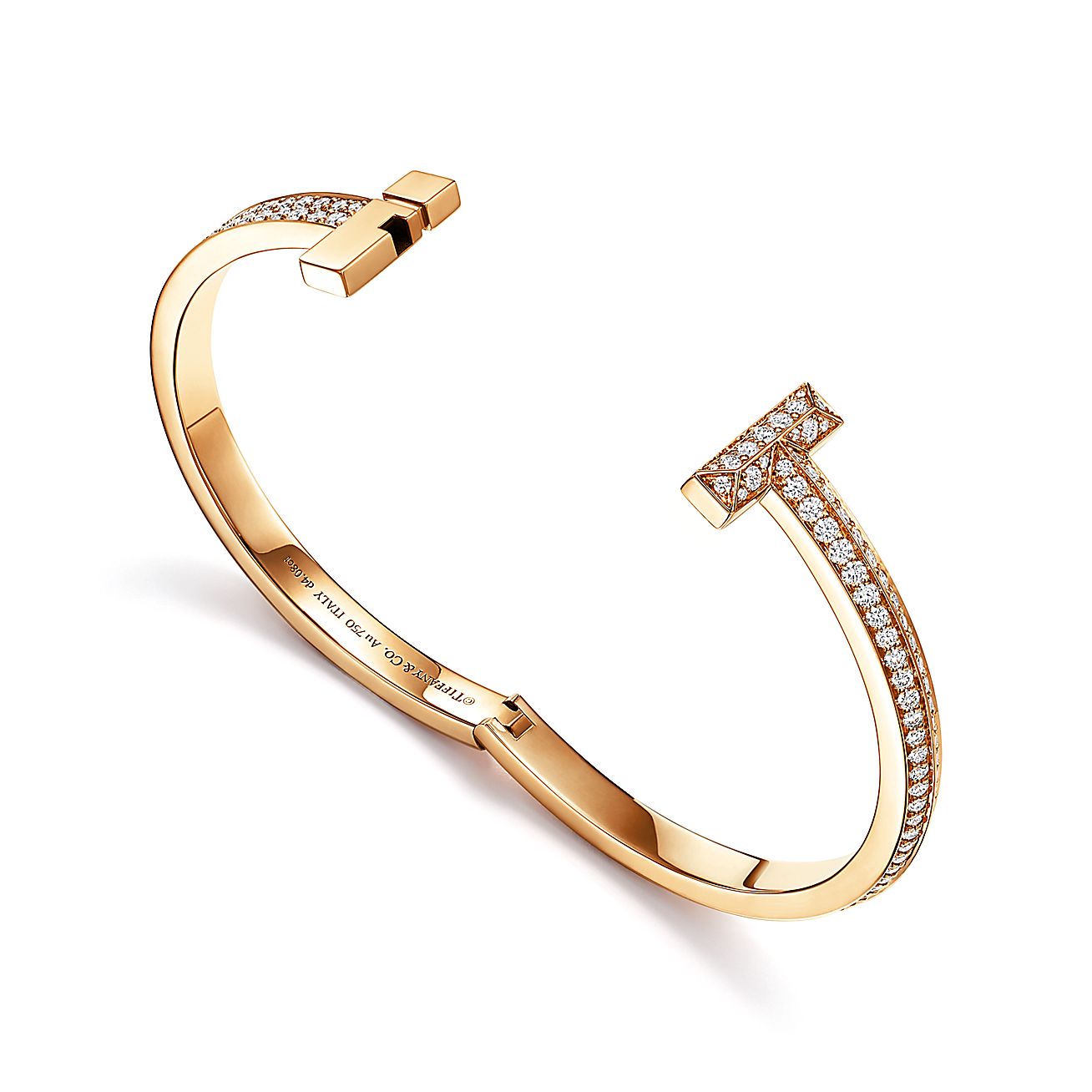 Pnstime T1 Wide Diamond Hinged Bangle Bracelet - Image 8