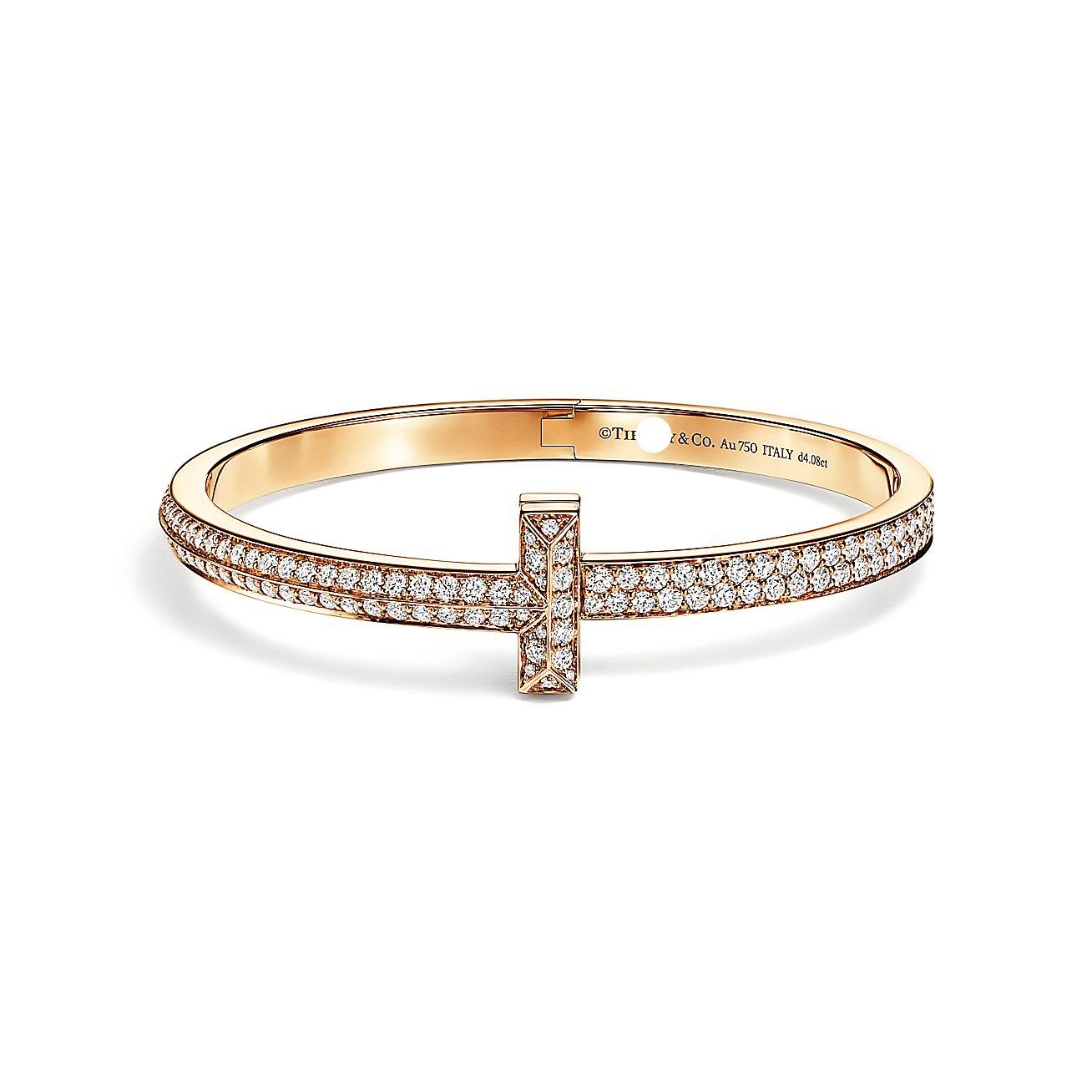 Pnstime T1 Wide Diamond Hinged Bangle Bracelet - Image 3