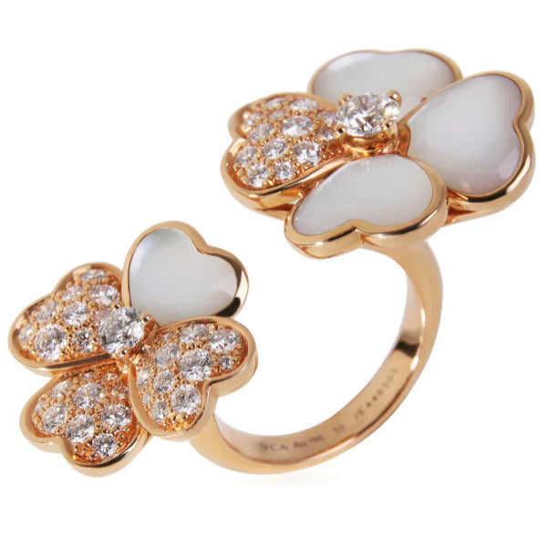 Pnstime Cosmos Diamond Rose Gold Between The Finger Diamond Ring Fashion Jewelry