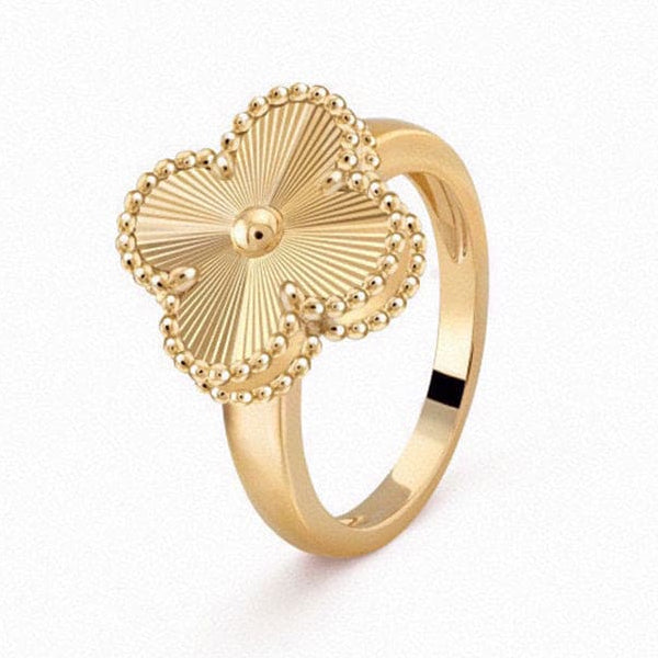 Pnstime Guilloche Vintage Alhambra Ring Gift Jewelry