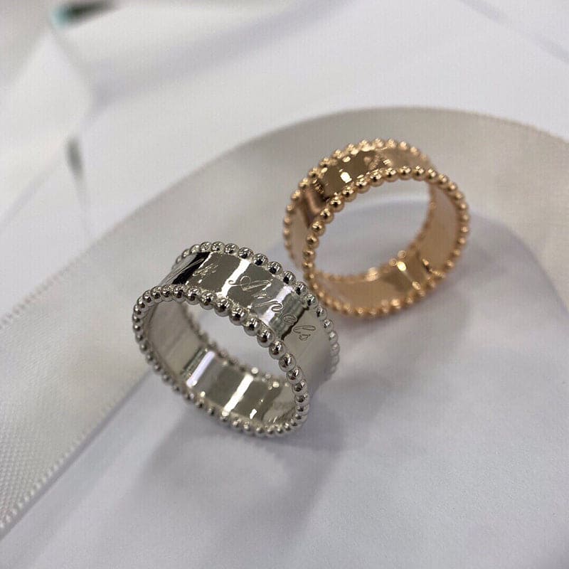 Pnstime Rose Gold Perlée Signature Ring Gift Jewelry - Image 3