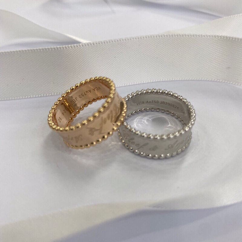 Pnstime Rose Gold Perlée Signature Ring Gift Jewelry - Image 4