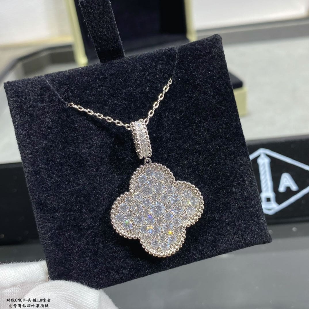 Pnstime Magic Alhambra One Motifs Diamonds Clover Necklace Elegance - Image 3