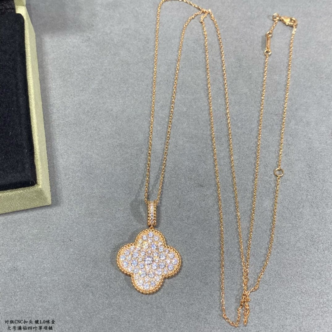 Pnstime Magic Alhambra One Motifs Diamonds Clover Necklace Elegance - Image 10