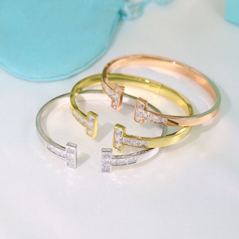 Pnstime T Diamond Square Bracelet - Image 4