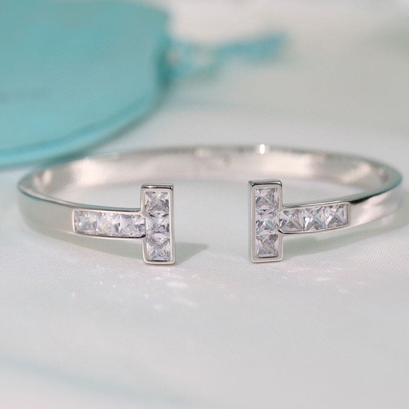 Pnstime T Diamond Square Bracelet - Image 14