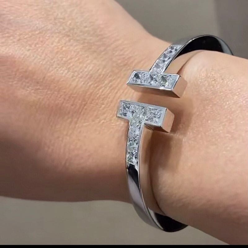 Pnstime T Diamond Square Bracelet - Image 15