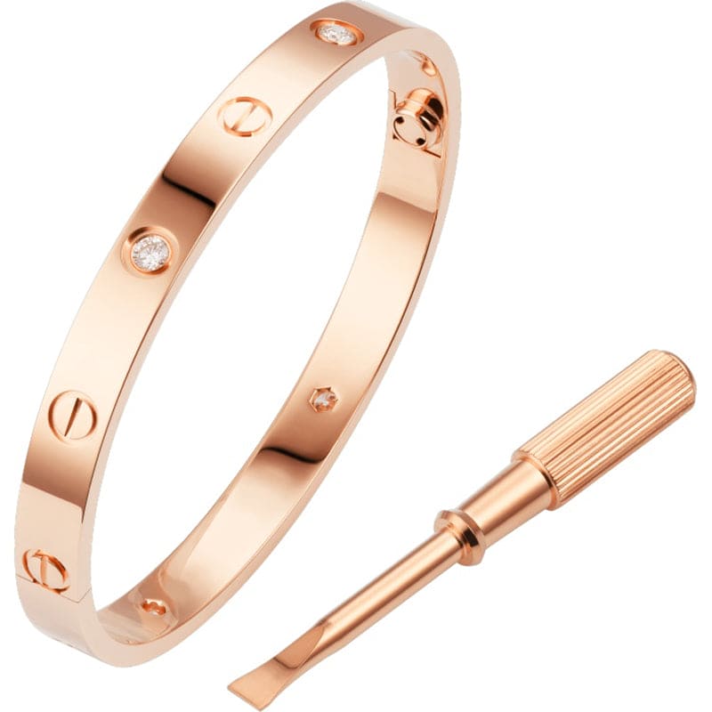 Pnstime 4 Diamonds Love Bracelet Couple - Image 8