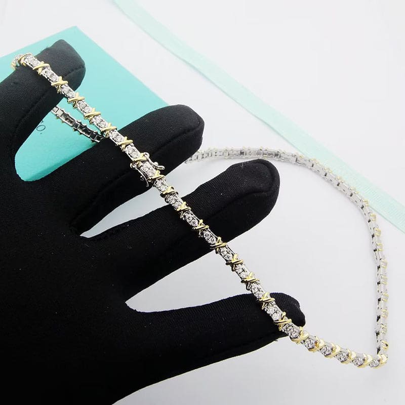 Pnstime T Schlumberger Eighteen Stone Choker Necklace - Image 4