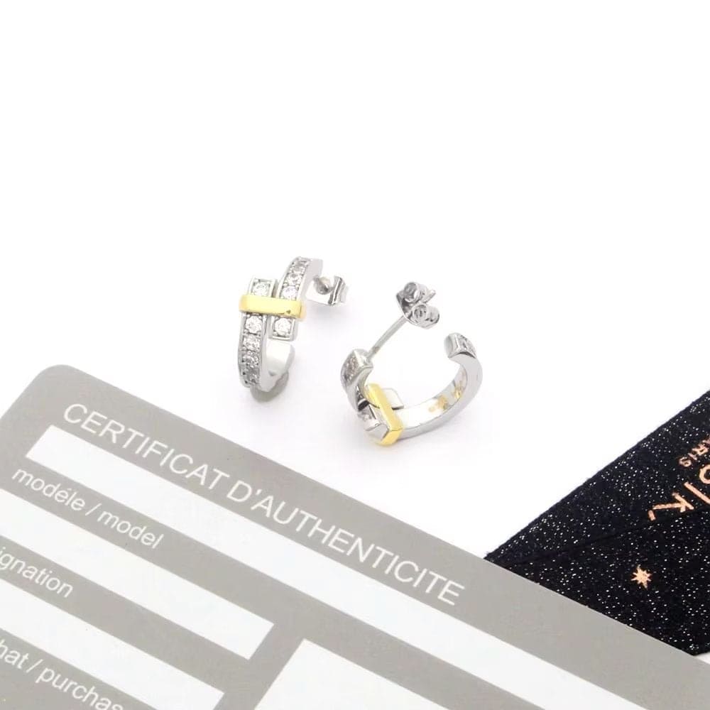 Pnstime T Edge Hoop Earrings - Image 5