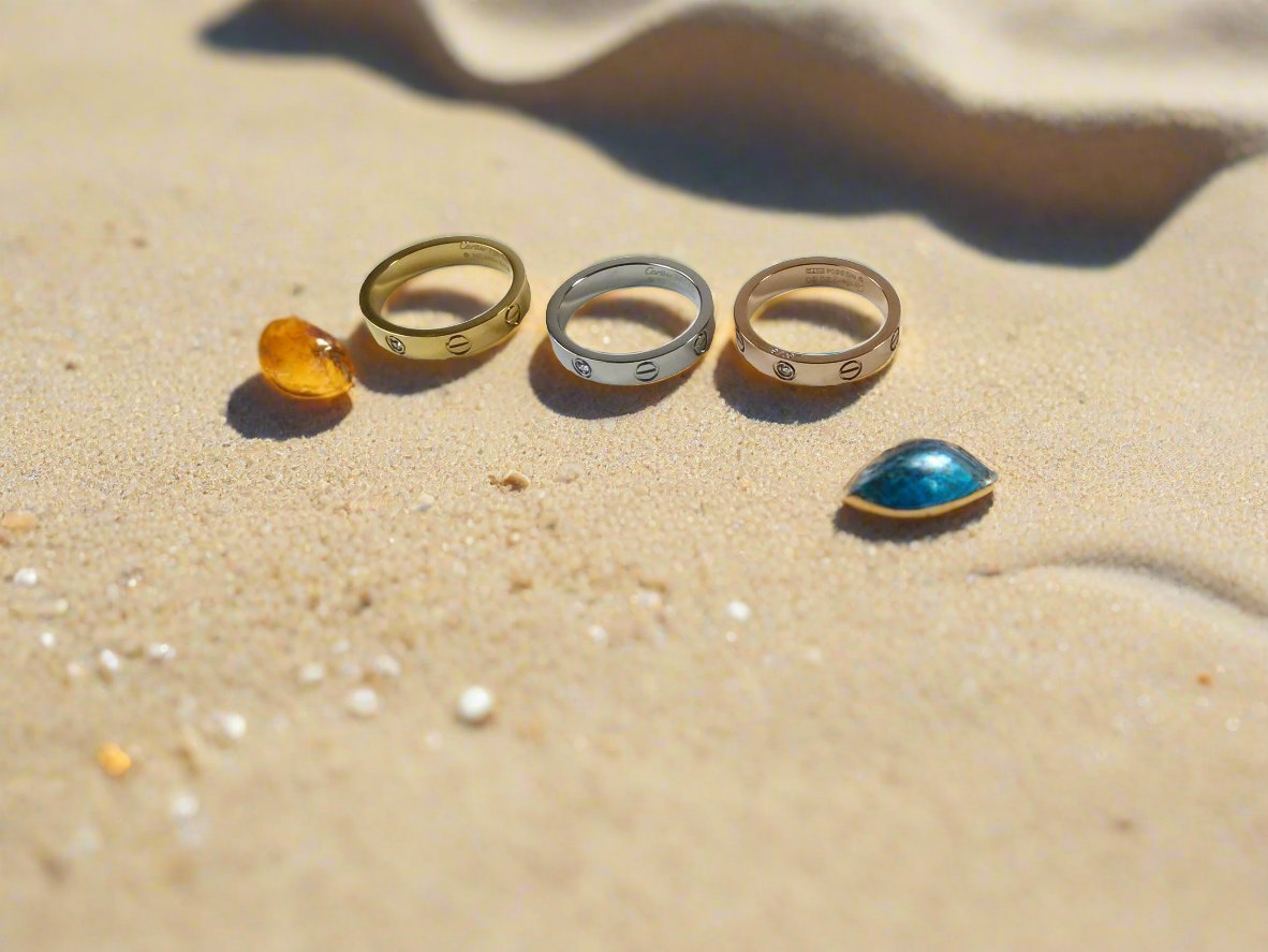 Pnstime Love Wedding One Diamond Ring Minimalist - Image 4