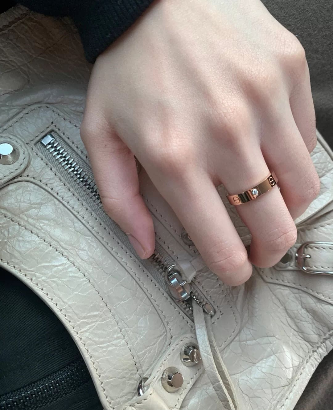 Pnstime Love Wedding One Diamond Ring Minimalist - Image 9