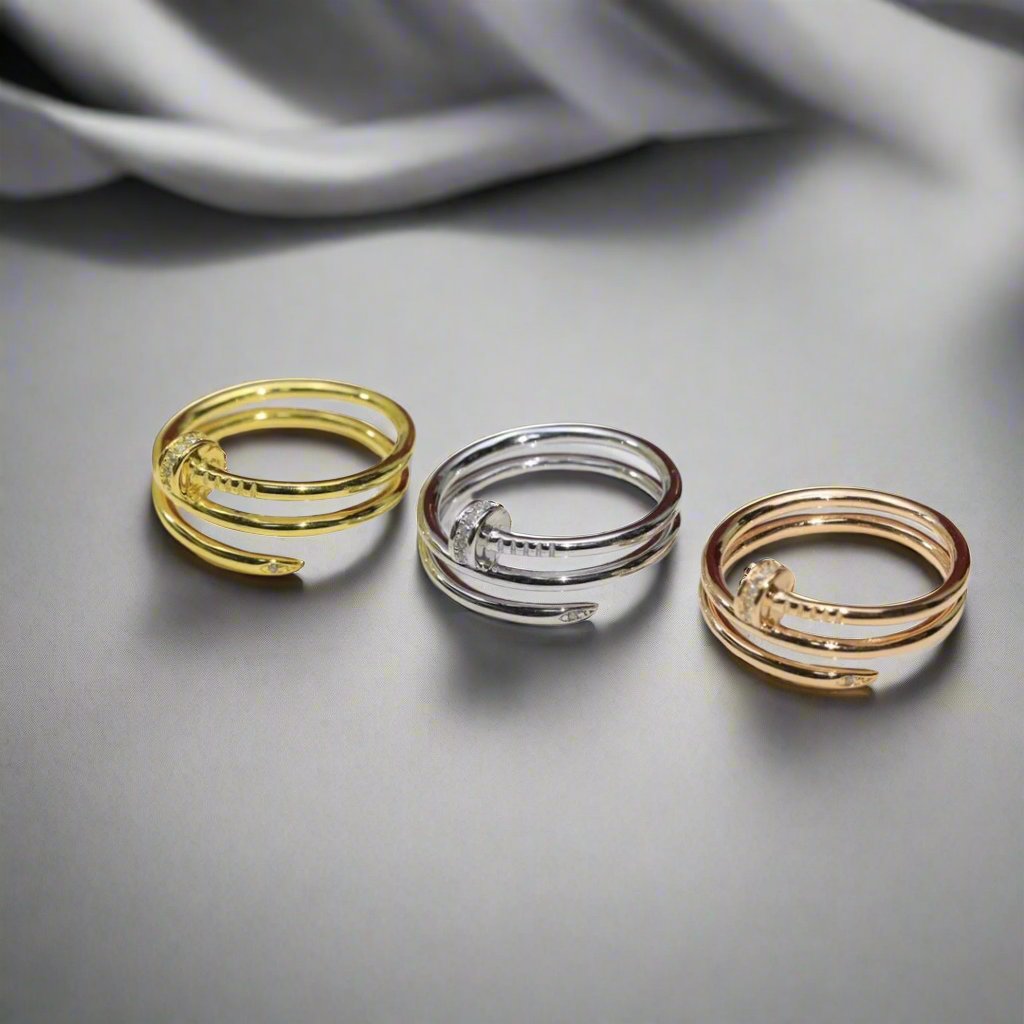 Pnstime Juste Un Clou Diamond Ring Luxury Women - Image 2