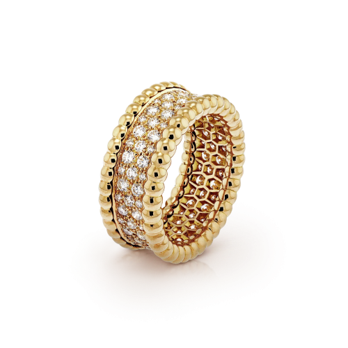 Pnstime Perlée Diamonds 3 Row Ring Jewelry