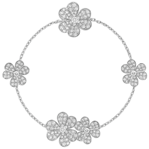 Pnstime Frivole 5 Flowers Diamonds Clover Bracelet Luxury Women