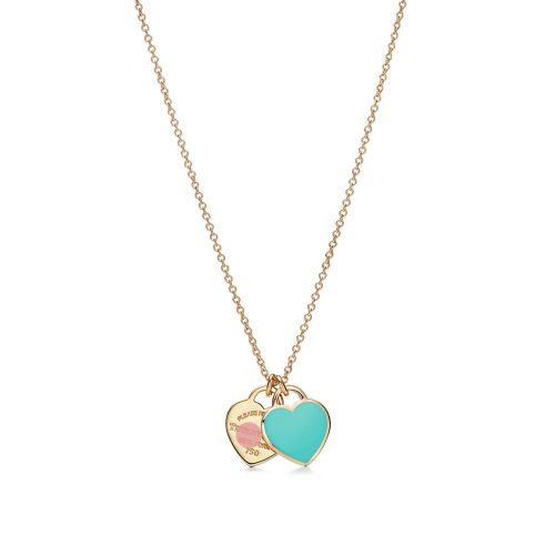 Pnstime Return to Mini Double Heart Necklace