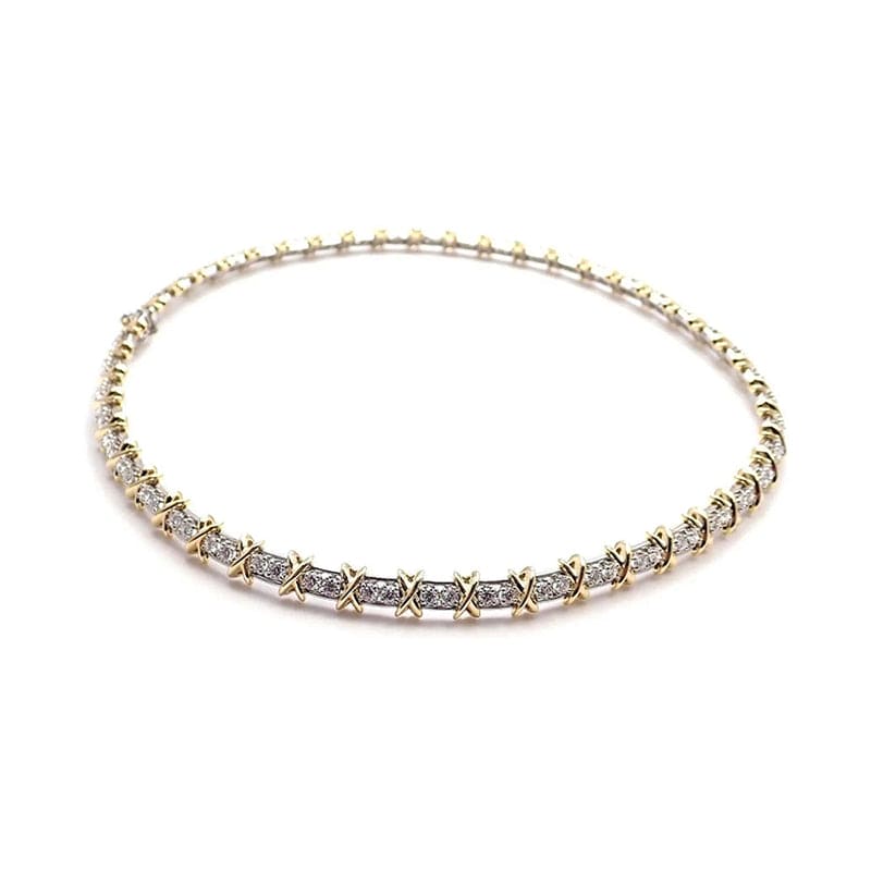 Pnstime T Schlumberger Eighteen Stone Choker Necklace