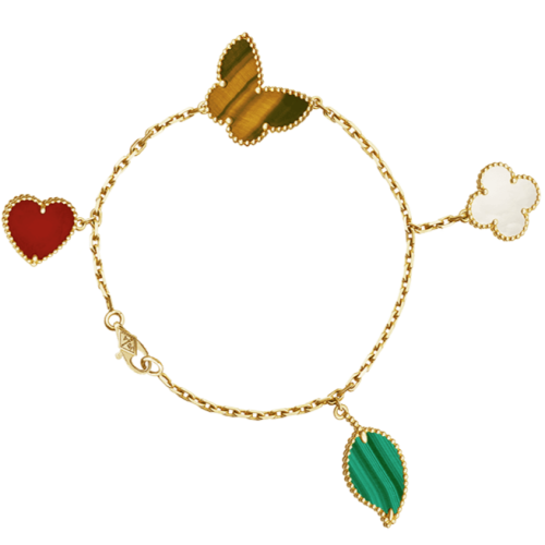 Pnstime Lucky Alhambra Four Motifs Clover Bracelet Elegant