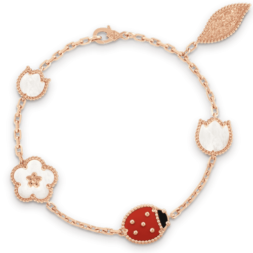Pnstime Lucky Spring Five Motifs Clover Bracelet Stylish