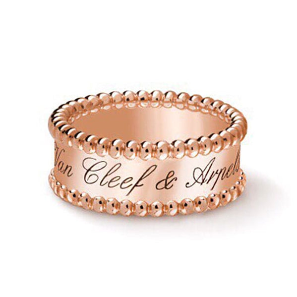 Pnstime Rose Gold Perlée Signature Ring Gift Jewelry