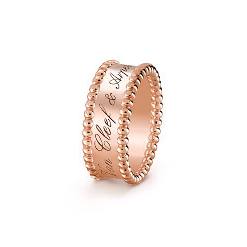 Pnstime Rose Gold Perlée Signature Ring Gift Jewelry - Image 2