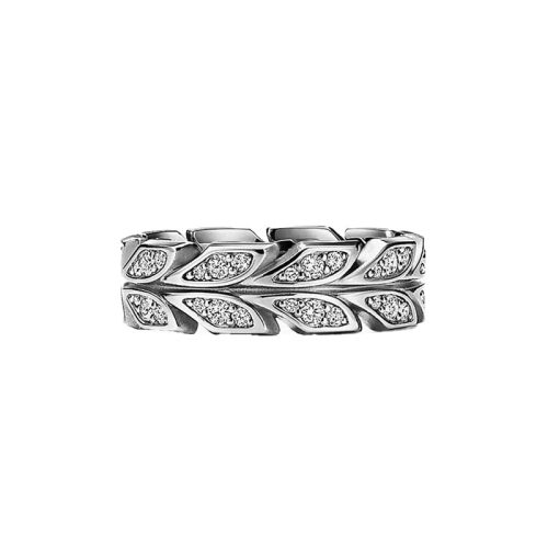 Pnstime White Gold Victoria Vine Ring
